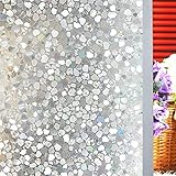 Buntglasfensterfolie, 3D statischer Kristallstein matt Selbstklebender Glasaufkleber, geeignet für Home Office H 60x200