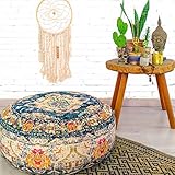 Mandala Life ART Bohemian Yoga Dekor Boden Kissenbezug - 60x20 cm - Runder Meditation Kissenbezug - Bedruckter Baumwollte Hock