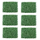 Eeneme 6 Stück Künstliche Pflanze Zaun Simulation Rasen Panels Künstliche Spalier Screening Faux Buchsbaum Matten 40*60Cm Grünen Zauberstab Hintergrund für Startseite Freien Garten Privatsphäre (6pcs)
