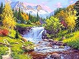 Diamant Stickerei Wasserfall Voller Quadratischer Runder Diamant Malerei Baum Landschaft Strass Bild Frühling Mosaik Kit A12 45x60