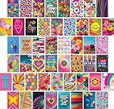ARTIVO Indie Wall Collage Kit Ästhetische Bilder 50 Set 10 x 15 cm, bunte Kidcore Wanddekoration für Teenager-Mädchen, College Schlafsaal Poster, Trippy Room Decor Foto Sammlung