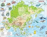 Larsen A30 Physikalische Karte Asiens, Schwedisch Ausgabe, Rahmenpuzzle mit 63 T