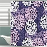 LQHUS DuschvorhangSchöne Blumen rosa Duschdruck luxuriöser wasserdichter wasserwaschbarer Badezimmer-Duschvorhang mit Hak