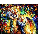 Diamond Painting,Diamant Painting Bilder Gemalter Tiger,5D Diamant Painting Groß,Diamond Painting Kinder,Diamant Painting Bilder Erwachsene,DIY Stickerei Kunsthandwerk Wall Dekor Square Drill 70x90