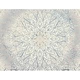 Runa Art Fototapete Mandala Orientalisch Modern Vlies Wohnzimmer Schlafzimmer Flur - made in Germany - Blau Beige Weiss 9286010