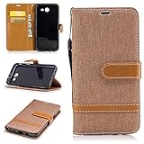 JEBF030317 Schutzhülle für Samsung Galaxy Luna Pro/J3 Emerge/J3 Eclipse mit Standfunktion Kartenhalter Magnetverschluss, stoßfest Flip Case Cover für Samsung Galaxy J3 2017 - B