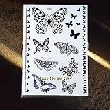 1PC Black Butterfly Fake Henna Temporäre Tattoo Aufkleber GBJ024 Schöne Schmetterling Tattoo Neue Körperkunst Tattoo Frauen Ketten T