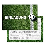 Gentle North 15 x Fussball Einladungskarten Kindergeburtstag (Größe A6) - Coole Fußball Einladung zum Kinder Geburtstag für Jungen und Mädchen - Witzige Einladungskarte zur Geburtstagsfeier - L