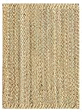 HAMID - Jute Teppich, Granada Teppich 100% Natürliche Jutefaser Handgewebt, Weicher Teppich und Hohe Festigkeit für Wohnzimmer, Esszimmer, Schlafzimmer, Flurteppich - Natürlich (70x50cm)