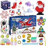 QINGXIN Günstige Adventskalender Spielzeug für Kinder, Fidget Toy Box, Weihnachten Adventskalender Fidget Toy Pack, sensorisches Squeeze Fidget Toy Set für Xmas Party Favor (G Fidget Toys)