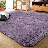 LOCHAS Teppich für den Innenbereich, besonders weich, flauschig, für Wohnzimmer, Kinderzimmer, 90 x 150 cm, Grau / V