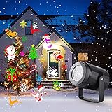 LED Projektor Weihnachten, Weihnachtslichter Innen, Christmas Projektorlampe mit 16 Dynamisch Mustern, Projektor Lichter, Weihnachtsbeleuchtung hauswand projektor für Fenster Party Hallow