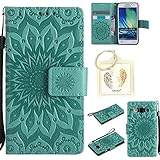 für Samsung Galaxy A3 (2015) Geprägte Muster Handy PU Leder Silikon Schutzhülle Handy case Book Style Portemonnaie Design für Samsung Galaxy A3 (2015) + Schlüsselanhänger（/*4） (3)