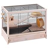 Ferplast FSC Holzkäfig für Hamster HAMSTERVILLE für Mäuse und kleine Nagetiere, Multi-Level-Struktur, Zubehör ink