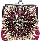 Geldbörse mit rundem Mandala-Motiv, Violett / goldfarb