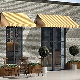 MUSEVANE Bistro-Markise Orange und Weiß 400 x 120