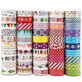 Vegena Washi Tape Set, 50 Rollen Washi Masking Tape Dekorative Klebeband Papier Dekoband für Scrapbooking, DIY Handwerk, Bullet Tagebuch, Planer, Geschenkverpackung, Urlaubsdek