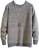 Marshall Darren Pullover Herren Langarm Herbst Frühling Gestreift Pullover Strick O-Neck Plus Oversized, Z9815 1, XXXL