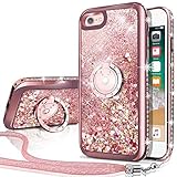 Miss Arts iPhone 6S Plus Hülle, iPhone 6 Plus Hülle,[Silverback] Mädchen Glitzern Handyhülle hülle mit Ringständer, Cover Silikon Flüssigkeit Treibsand Schutzhülle für Apple iPhone 6/6S Plus (RD)