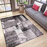 VIMODA Designer Teppich Wohnzimmer Inneneinrichtung Modern Grau, Maße:200x290