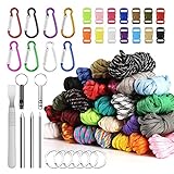 MeYuxg Paracord Set Multifunktion, Paracord 550 Nylonschnur 26 Farben, Paracord Schnüre für Kinder Erwachsene DIY Armband, Hundehalsband, Schlüsselanhänger, Anhäng