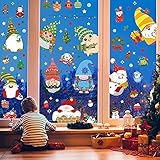 Weihnachtsdeko Weihnachten Fensteraufkleber Weihnachten Zwerge Statisch Fenster Glas Aufkleber Weihnachtsmann Rentier Schneeflocke Schneemann Dekoration Wandsticker Weihnachten Fensterdek