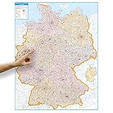 ORBIT Globes & Maps - Poster PLZ Deutschland, Postleitzahlenkarte, Karte von Deutschland; ca. 98x138cm: ohne Leisten, Maßstab 1:700 000