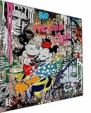 Magic Canvas Art - Bilder Pop Art Micky Maus Leinwandbild 1- teilig Hochwertiger Kunstdruck modern Wandbilder Wanddekoration Design Wand Bild – P5303, Größe: 150 x 100