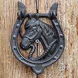WYZQ Retro Vintage Pferdekopf Türklopfer Knauf Rohgusseisen.46,Knock