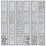 Buchstaben- und Zahlenschablonen, 24 Stück, für Bullet Journals, DIY-Scrapbooking, Malerei, Zeichnen, Bastelzubehör, 10,2 x 17,8