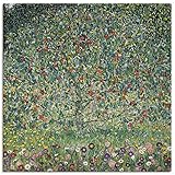 Artland Leinwandbild Wandbild Bild auf Leinwand 100x100 cm Wanddeko Gustav Klimt Apfelbaum 1912 Antik Natur Baum Blumen Jugendstil T8AV