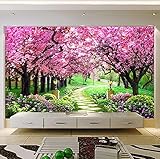 Moderne Wandtapete Wandbild Kirschbaum Fototapete 3D Effekt Wandbild Tapete Deko Wohnzimmer Tapeten Deko Schlafzimmer Wandbilder Moderne Wanddeko-200X150 Cm(B X H)