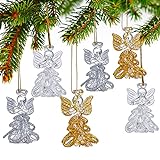 Glasengel-Ornamente, gesponnene Engel, Weihnachtsbaumschmuck, bunt, Mini-Schutzengel, Ornamente für Weihnachten, Feiertage, Dekoration, 6 Stück