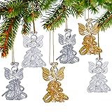 Glasengel-Ornamente, gesponnene Engel, Weihnachtsbaumschmuck, bunt, Mini-Schutzengel, Ornamente für Weihnachten, Feiertage, Dekoration, 6 Stück