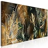 decomonkey Bilder Blumen 150x50 cm 1 Teilig Leinwandbilder Bild auf Leinwand Vlies Wandbild Kunstdruck Wanddeko Wand Wohnzimmer Wanddekoration Deko Abstrakt Pflanzen M