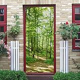 ZDDBD Türtapete Selbstklebend Türposter 3D PVC Türtapeten Grüner Wald Am Hang Innentür Fototapete Tür Dekoration 90 * 200C