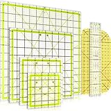 6 Stück Quilten Lineal Quadrat Acryl Quilten Lineal Stoff Schneidelineal Klar Mark Acryl Lineals und Bügeln Lineal (4,5 x 4,5 Zoll, 6 x 6 Zoll, 9,5 x 9,5 Zoll, 12,5 x 12,5 Zoll)