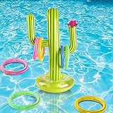 Aufblasbarer Kaktus, Sich Schwimmenden Schwimmen-Kaktus-Ring, Aufblasbarer Ring Toss Spiel Set, Wurf-Wasser-Spielwaren Stellten, Zubehör Wasser Spaß Spielzeug Für Kinder Erw