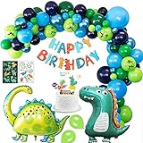 Dinosaurier Geburtstagsdeko Jungen, FIMOON Kindergeburtstag Deko Dinosaurier Happy Birthday Girlande Folienballons Dinosaurier Dschungel Ballons Jurassic Welt Dinosaurier Jungle Stil Party Mehrweg