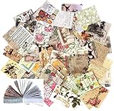 800Pcs Vintage Scrapbooking Papier Washi Stickers transparent Deko Vintage Bastelpapier Dekopapier Designpapier Scrapbook Zubehör für Tagebuch Notizbuch DIY Kunst und Handwerk