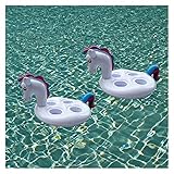YZLP Barzubehör 2 Teile/Satz Regenbogen Einhorn Drink Becher Halter Beach Kühler Aufblasbare EIS Eimer Coaster Schwimmen Pool Floats Getränk Wasser Spaß Spielzeug