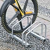 HENGDA Fahrradständer für 2 Fahrräder, Verzinktem Stahl, Boden- und Wandmontage, Fahrradhalter Mehrfachständer, LBH: ca. 41 x 32 x 26 cm, Silb