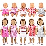 Miunana 5 Sets Kleid Puppenkleidung Kleidung Kleider Schlafanzug für 36cm Babypuppe Pupp