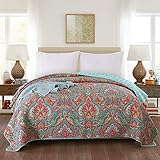 Qucover Tagesdecke Einzelbett 150 x 200 cm Bettüberwurf Sofaüberwurf 140 x 200 cm Bunte Baumwolldecke Boho S