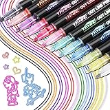 YITHINC 12 Farben Magische Stift für Ostereier Bemalen,Ostergeschenke Mädchen,Ostereier Stifte,Glitzerstifte Outline Marker,Glossy Pen für Scrapbooking,Osterdeko Basteln,Geschenke Mädchen 4-12 J