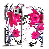 Verco Handyhülle Galaxy S6 Edge Muster, Motiv Hülle für Samsung Galaxy S6 Edge Book Case Flip Cover - Design 6
