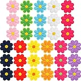 33 Stücke Blumen Applikationen Patches Bügeln Blumen Patches Bestickte Reparatur Patches Gemischte Farbe Dekorative Patches für Kleidung Kleid Plant Hut J
