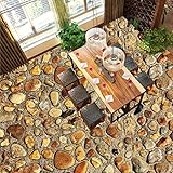 3D Bodentapete Benutzerdefinierte Foto Boden Tapete 3D Stereoskopische Kopfsteinpflaster Straße Wandbilder Wohnzimmer Boden Wasserdichte Tapeten Heimwerken,250X175C