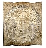 Fine Asianliving Paravent Raumteiler Spanische Wand Trennwand Room Divider Raumtrenner L160xH180cm Bedruckte Canvas Sichtschutz Leinwand Doppelseitig - 245-809