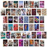 50 Retro 80er Jahre Ästhetisches Bild für Wandcollage, buntes Collage Set, Retro Raumdekoration für Mädchen, Wandkunstdrucke für Zimmer, Schlafsaal Foto Display, VSCO Wall Poster für S